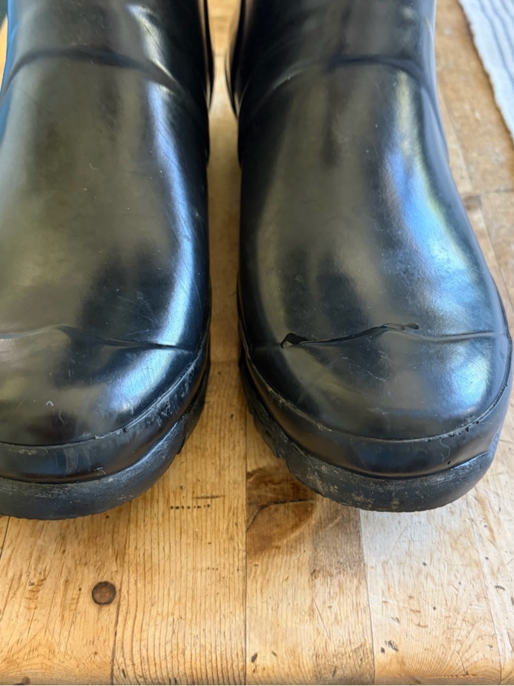 Hunter Black Gloss Tall Rain Boots with Side Buckle - Picture 7 of 9